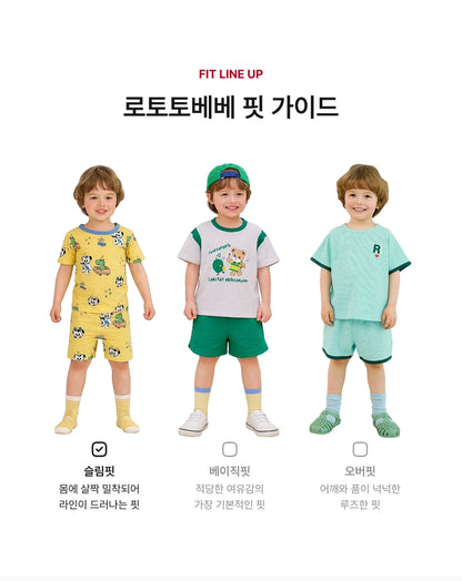 [26S] Cotton Modal All-Over Short Sleeve Slim Fit Loungewear