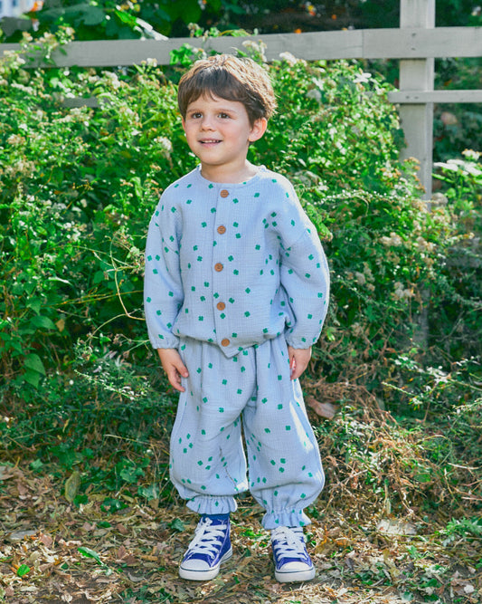 Soft Cotton Ruffle Cardigan Set