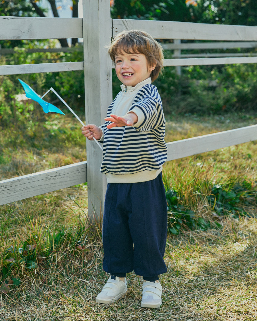 French Terry Half-Zip Stripe Set