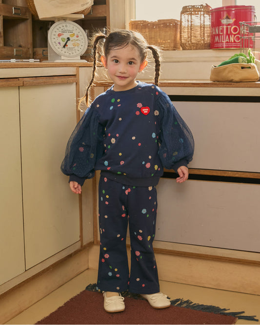 Mini French Terry All-Over Flower Set