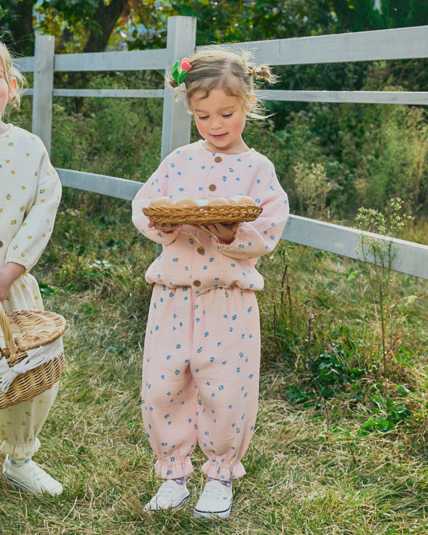 Soft Cotton Ruffle Cardigan Set
