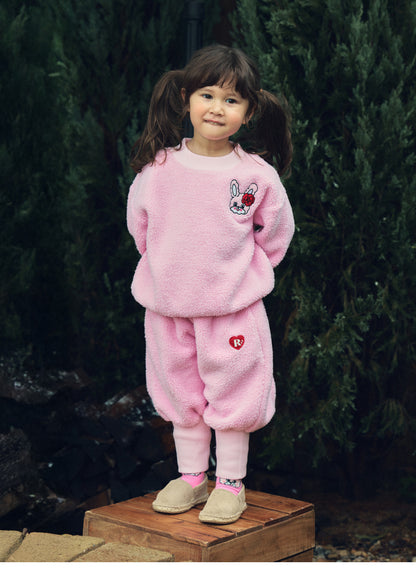 Boa Fleece Knit Ribbed Set