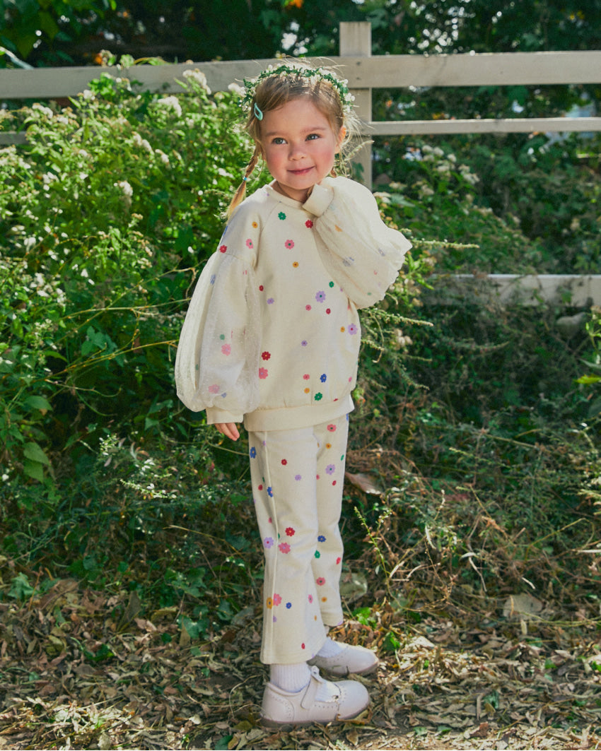 Mini French Terry All-Over Flower Set