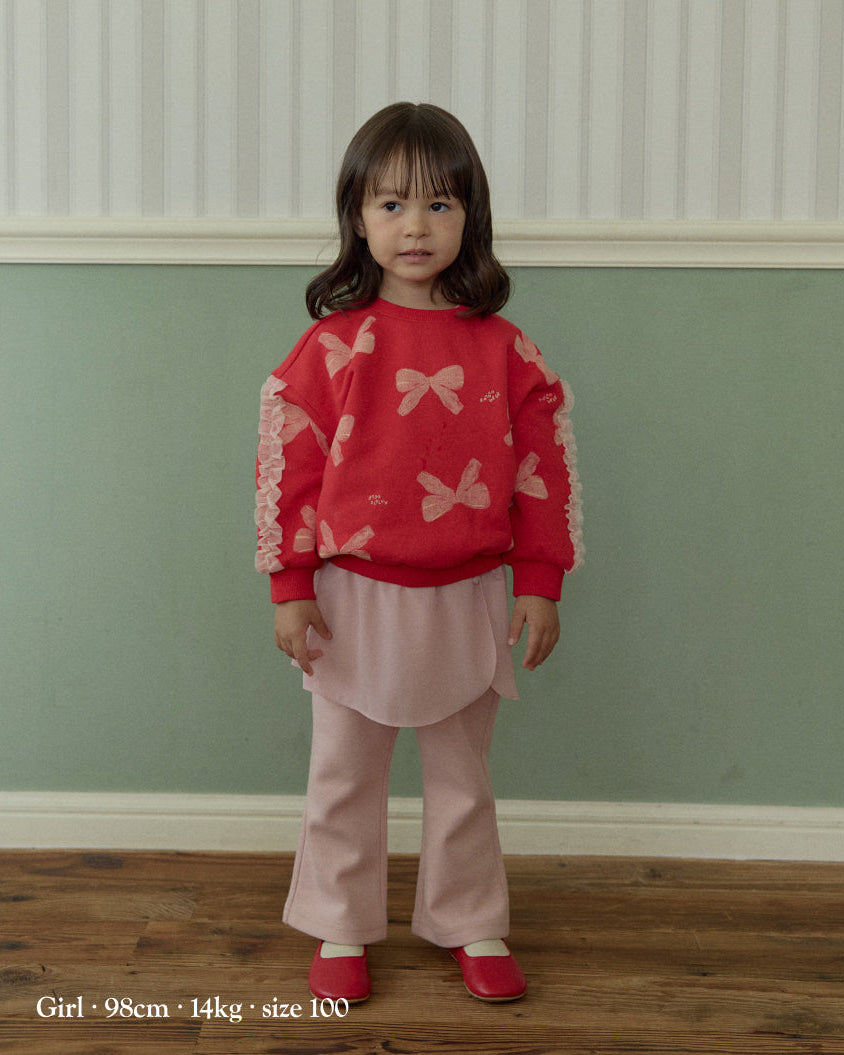 [26F] Ribbon Frill Sweatshirt