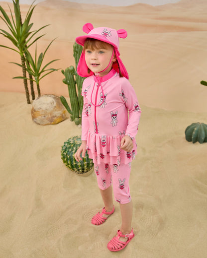 [26S] All-Over Skirt Rashguard Hat Set