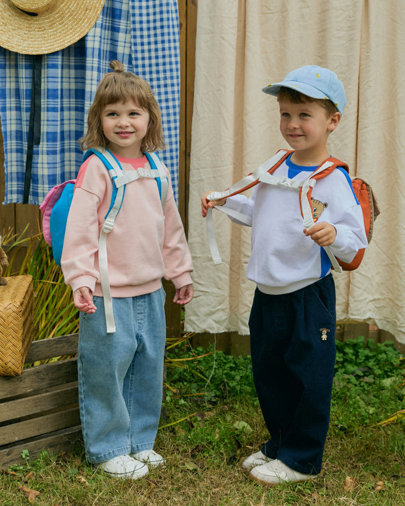 Denim One-Tuck Baggy Pants