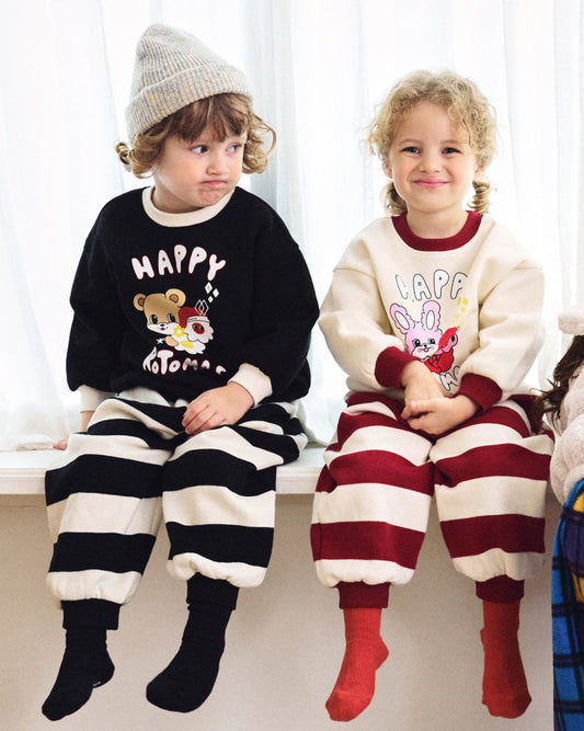 Brushed French Terry Stripe Loose Fit Set