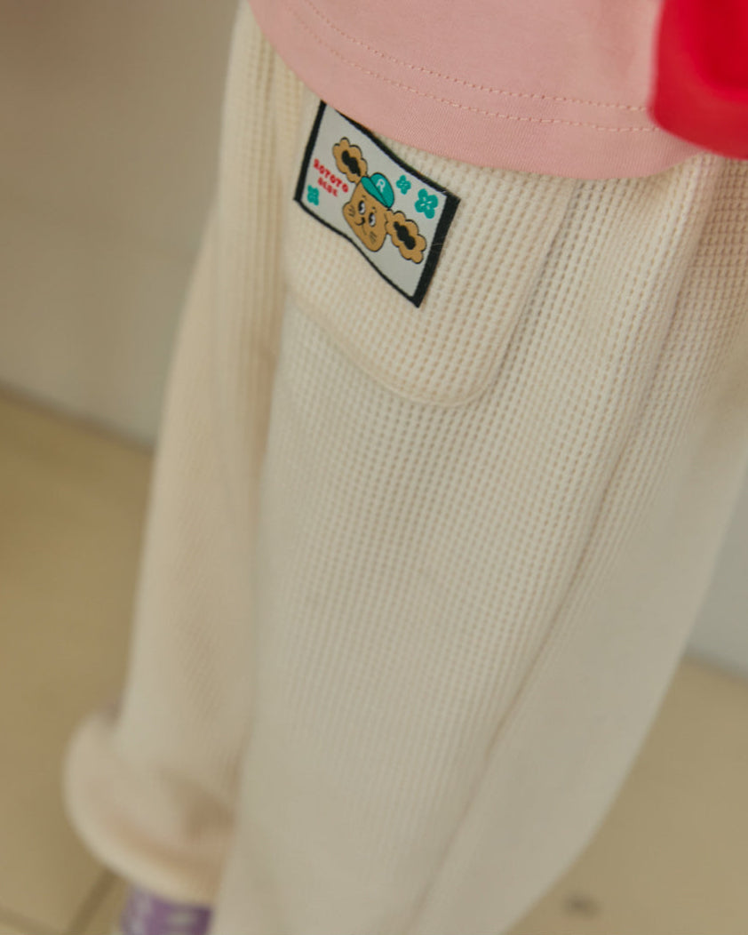 Waffle Button Point Jogger Pants