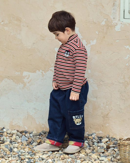 Denim Roll-Up Baggy Pants