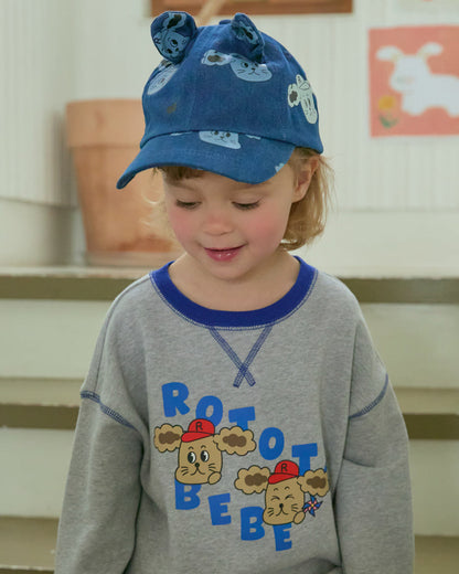 Denim All-Over Earflap Ball Cap