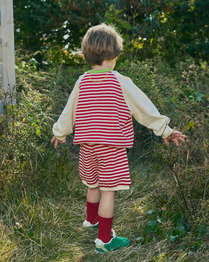 Mini French Terry Stripe Shorts Set