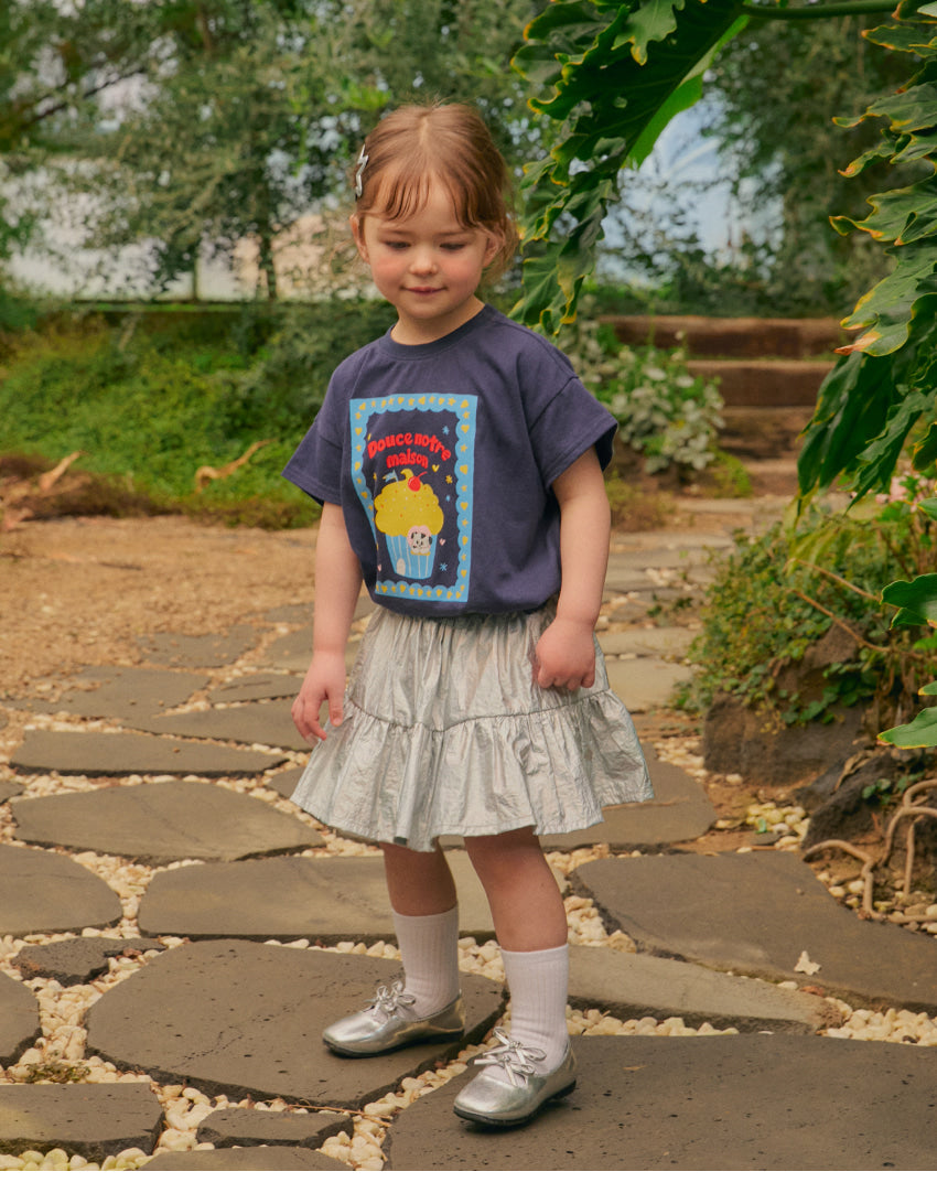 [26S] Glossy Shirring Skirt