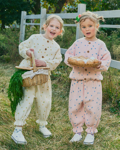 Soft Cotton Ruffle Cardigan Set