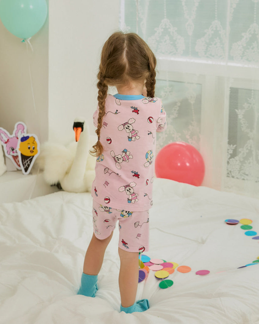[26S] Cotton Modal All-Over Short Sleeve Slim Fit Loungewear