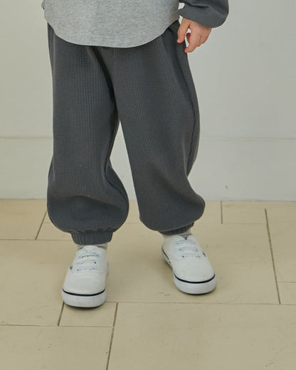 Waffle Button Point Jogger Pants
