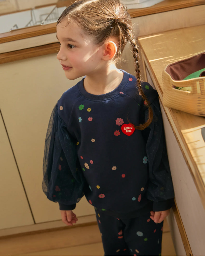 Mini French Terry All-Over Flower Set