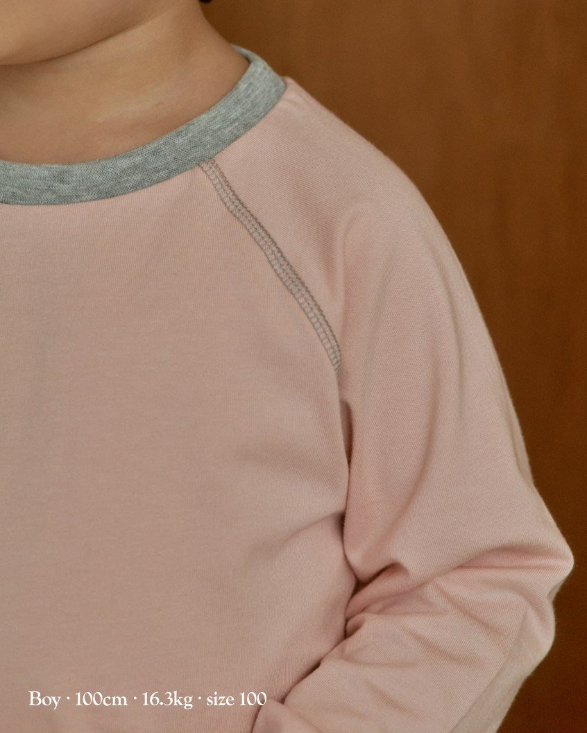 [26F] Cotton Modal Raglan Color-Block Loungewear