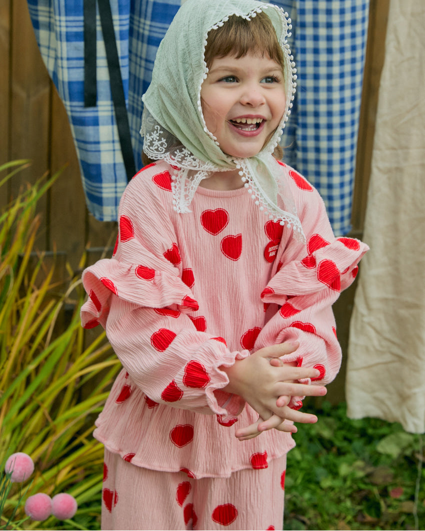 Crepe Heart Ruffle Set