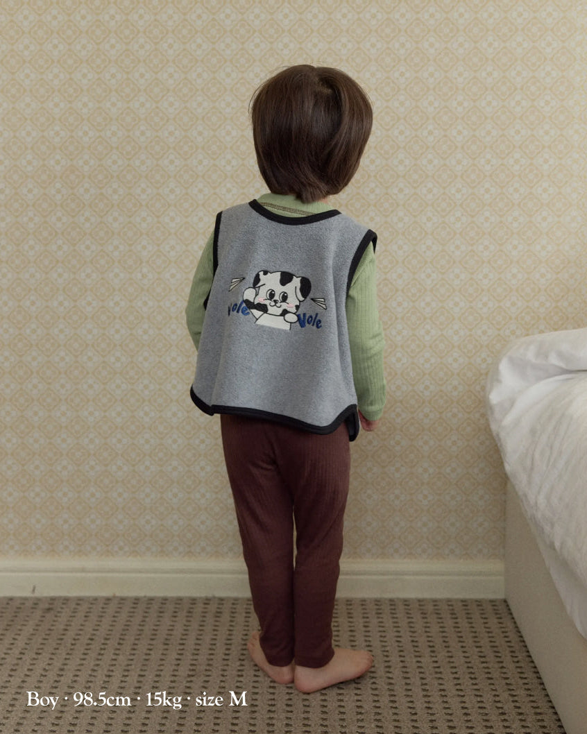 [26F] Fleece Color-Block Round Vest