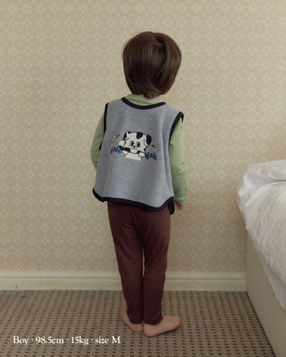 [26F] Fleece Color-Block Round Vest