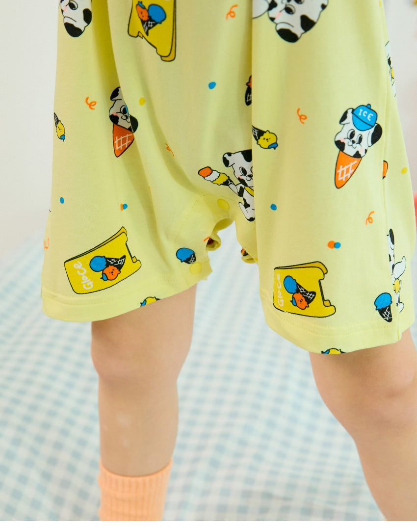 [26S] Cotton Modal All-Over Loose Fit Short Sleeve Suit
