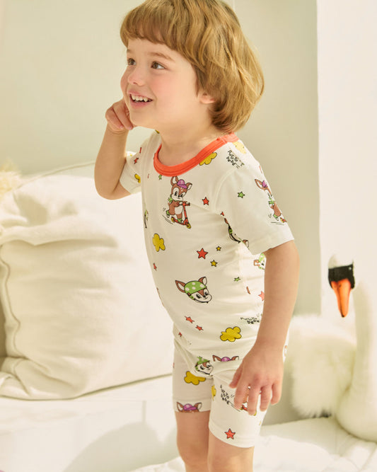 [26S] Cotton Modal All-Over Short Sleeve Slim Fit Loungewear