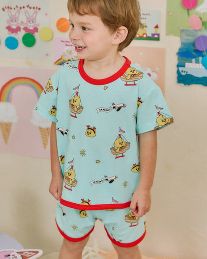 [26S] Cotton Modal All-Over Short Sleeve Loose Fit Loungewear
