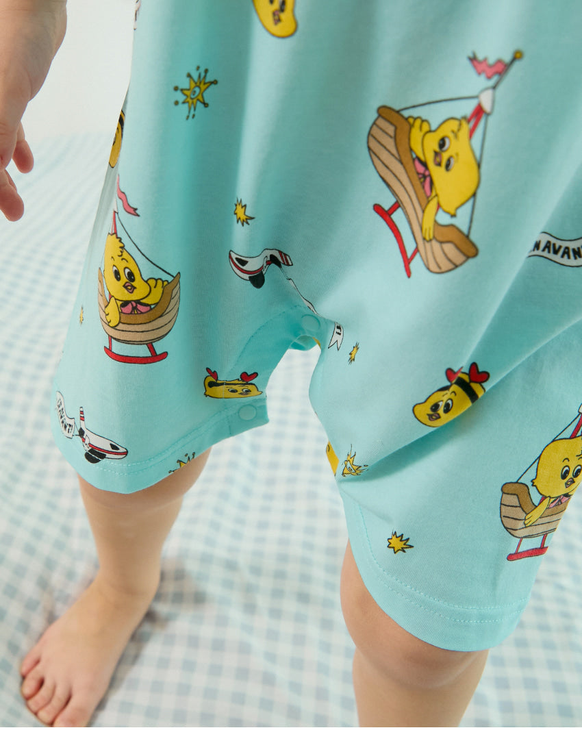 [26S] Cotton Modal All-Over Loose Fit Short Sleeve Suit