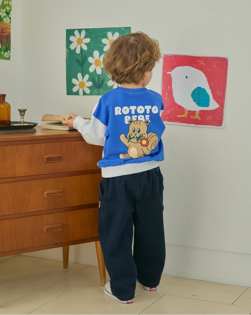 Mini French Terry Color-Block Sweatshirt