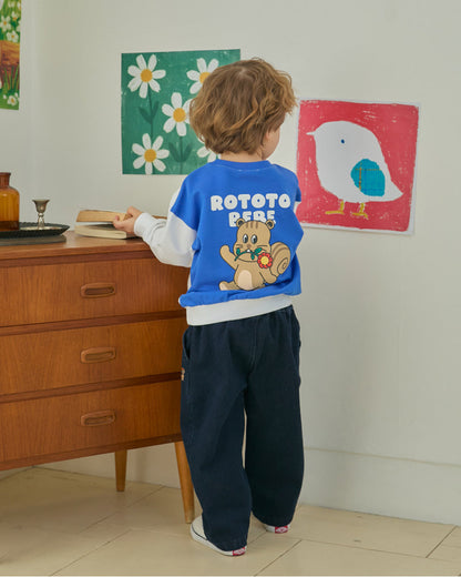 Mini French Terry Color-Block Sweatshirt