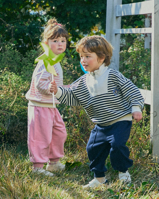 French Terry Half-Zip Stripe Set