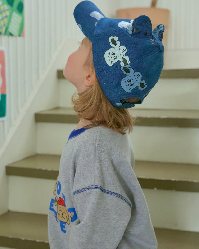 Denim All-Over Earflap Ball Cap