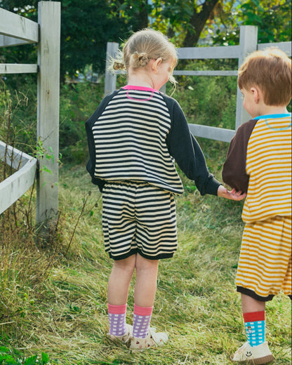 Mini French Terry Stripe Shorts Set