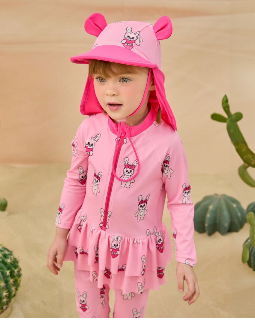 [26S] All-Over Skirt Rashguard Hat Set