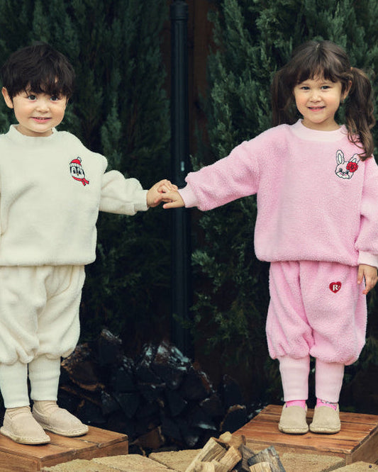 Boa Fleece Knit Ribbed Set