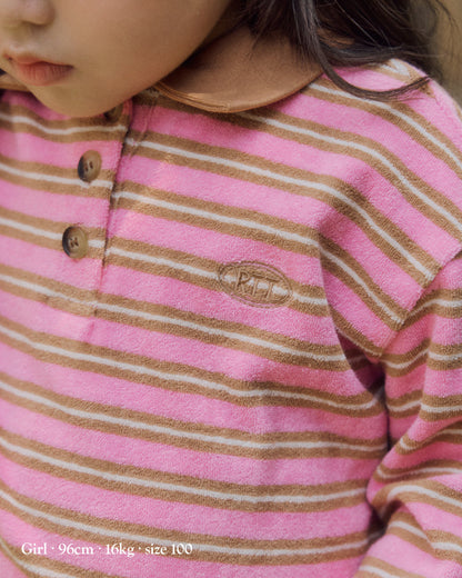 [26F] Striped Collar T-Shirt