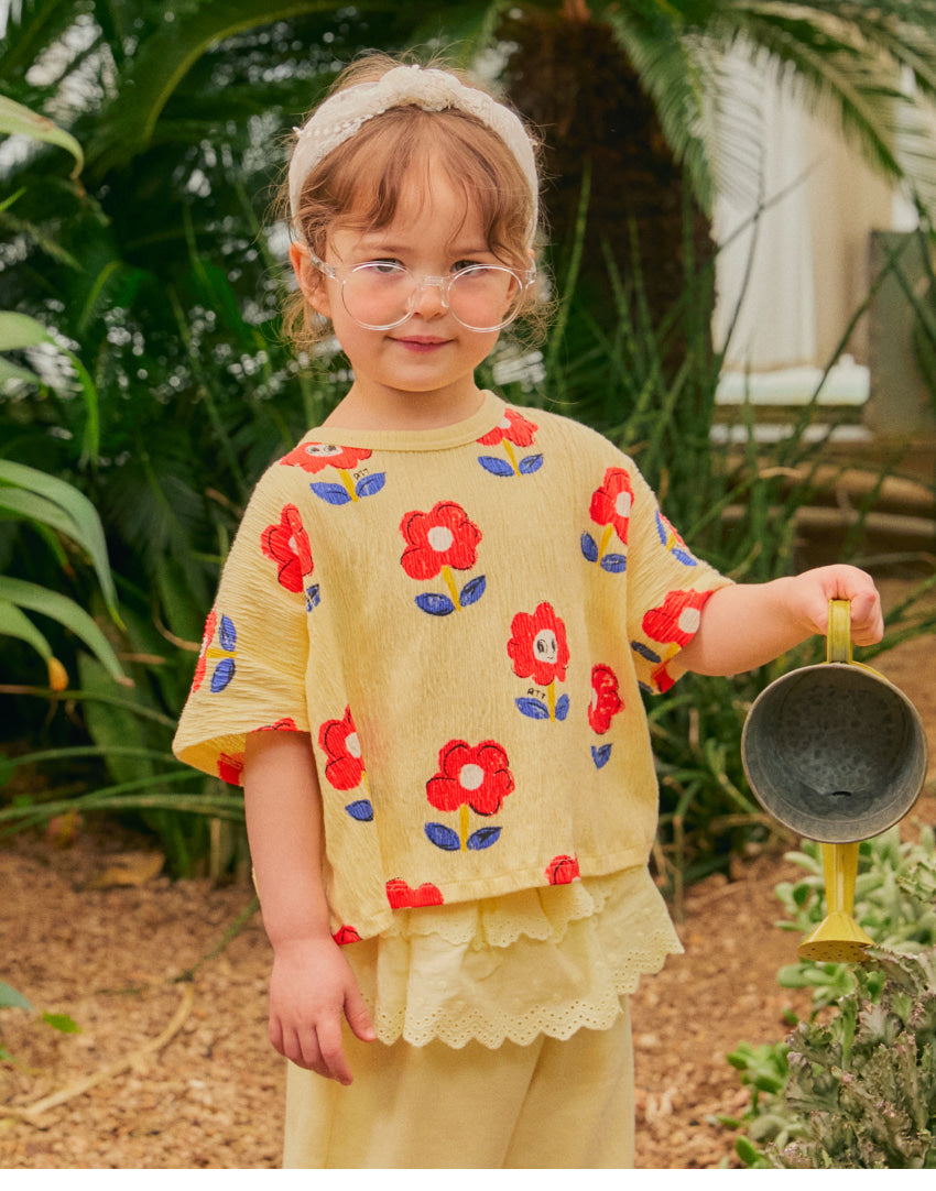 [26S] Crinkle All-Over Crop T-Shirt