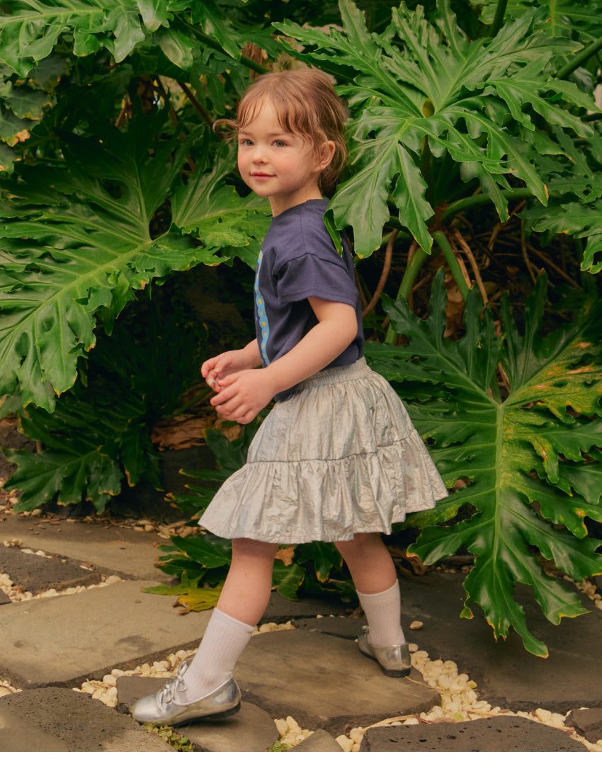 [26S] Glossy Shirring Skirt