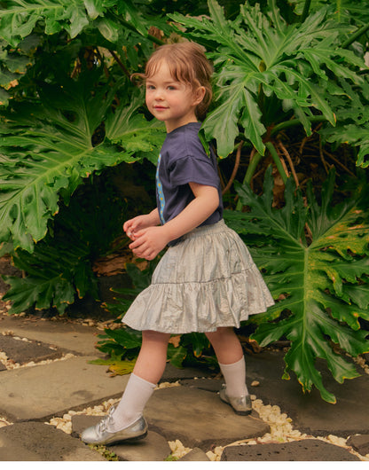 [26S] Glossy Shirring Skirt