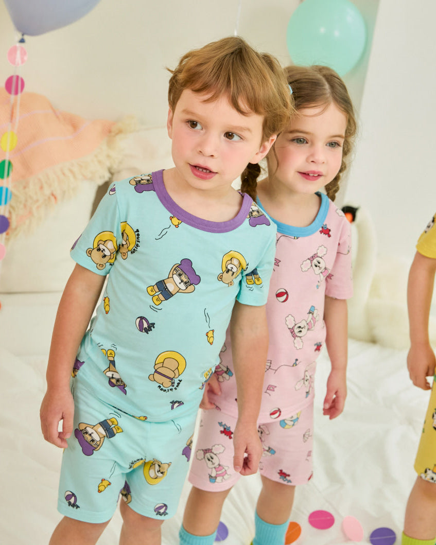 [26S] Cotton Modal All-Over Short Sleeve Slim Fit Loungewear
