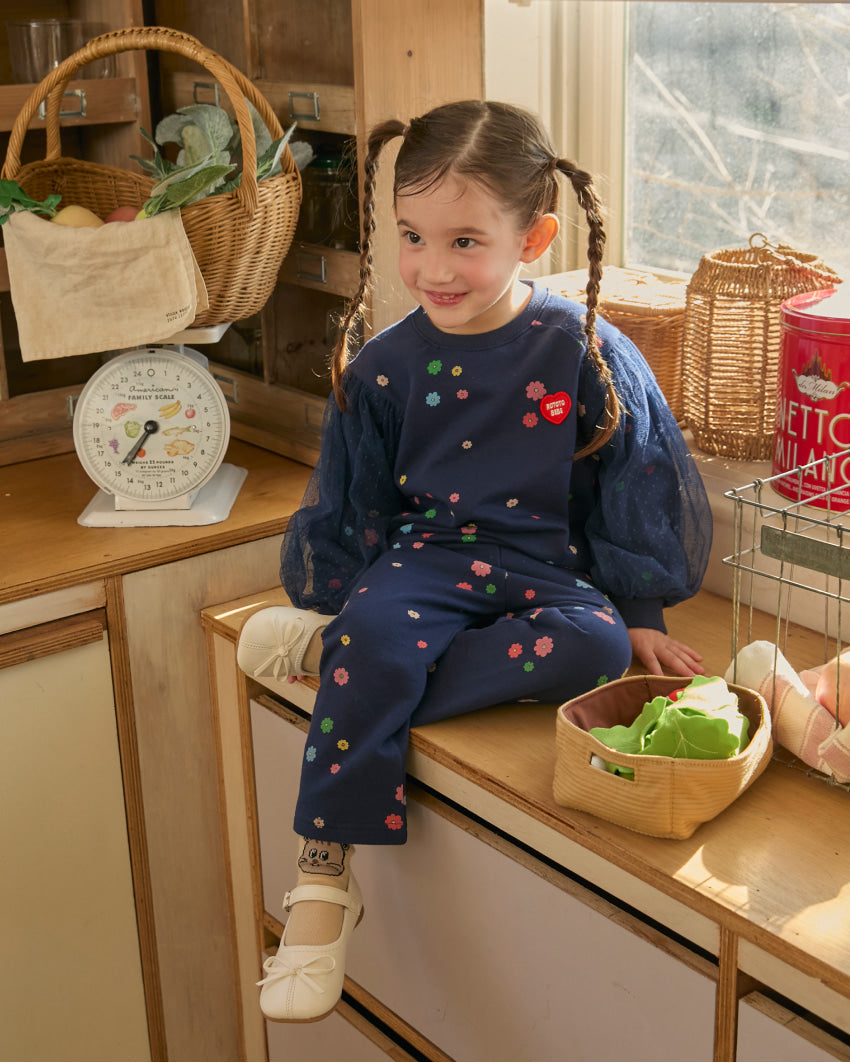 Mini French Terry All-Over Flower Set