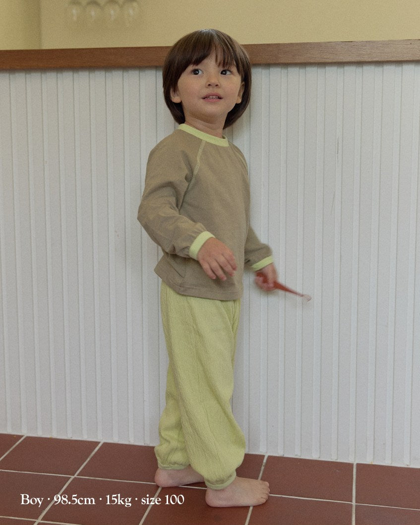 [26F] Cotton Modal Raglan Color-Block Loungewear