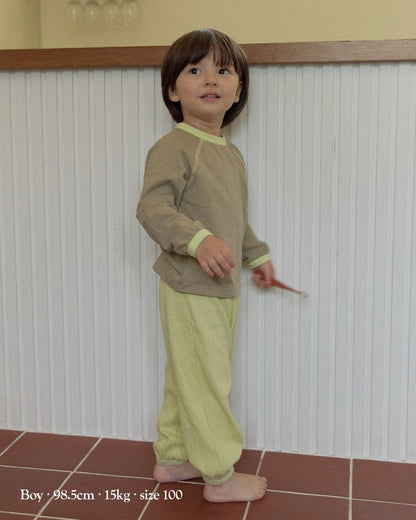 [26F] Cotton Modal Raglan Color-Block Loungewear