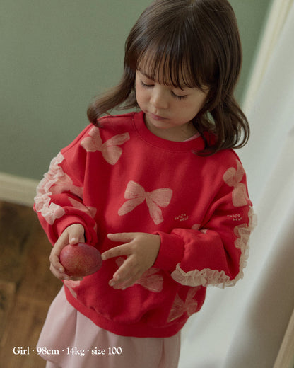 [26F] Ribbon Frill Sweatshirt