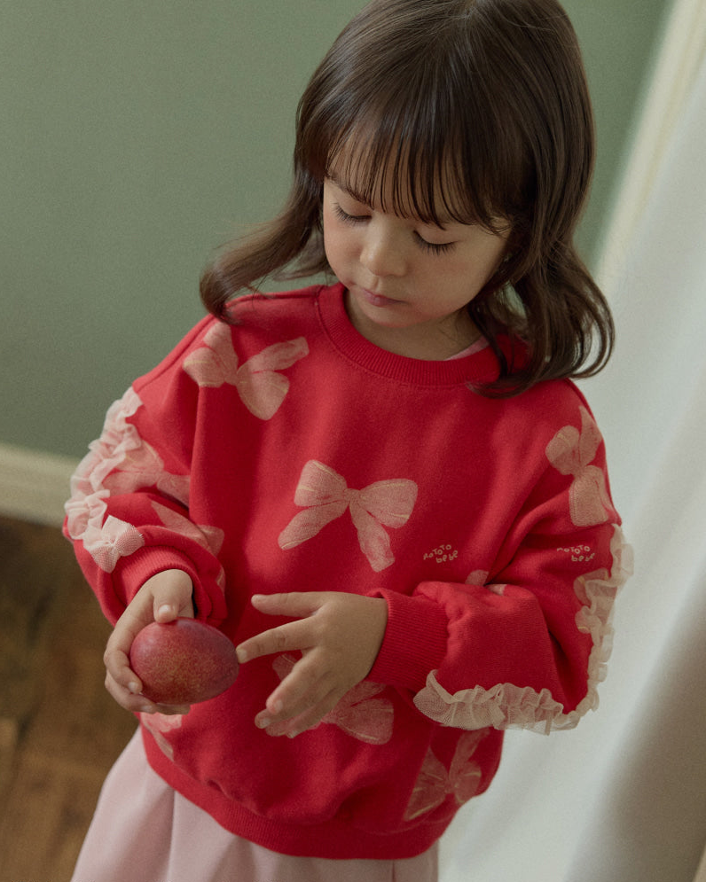 [26F] Ribbon Frill Sweatshirt