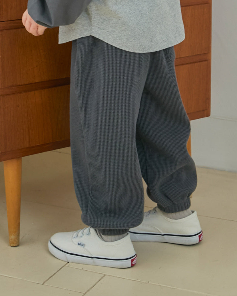 Waffle Button Point Jogger Pants