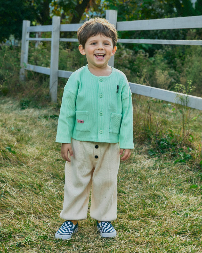 Waffle Button Point Jogger Pants