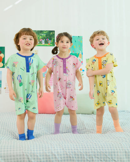 [26S] Cotton Modal All-Over Loose Fit Short Sleeve Suit