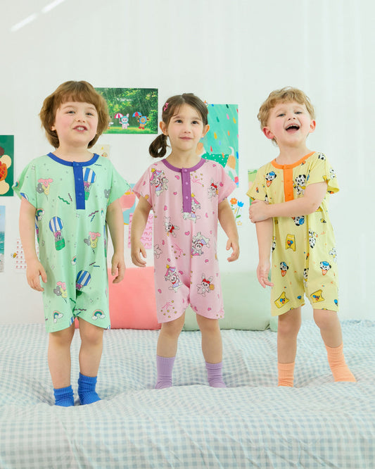 [26S] Cotton Modal All-Over Loose Fit Short Sleeve Suit