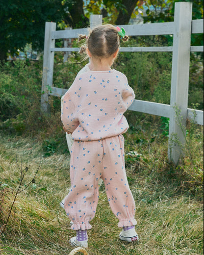 Soft Cotton Ruffle Cardigan Set